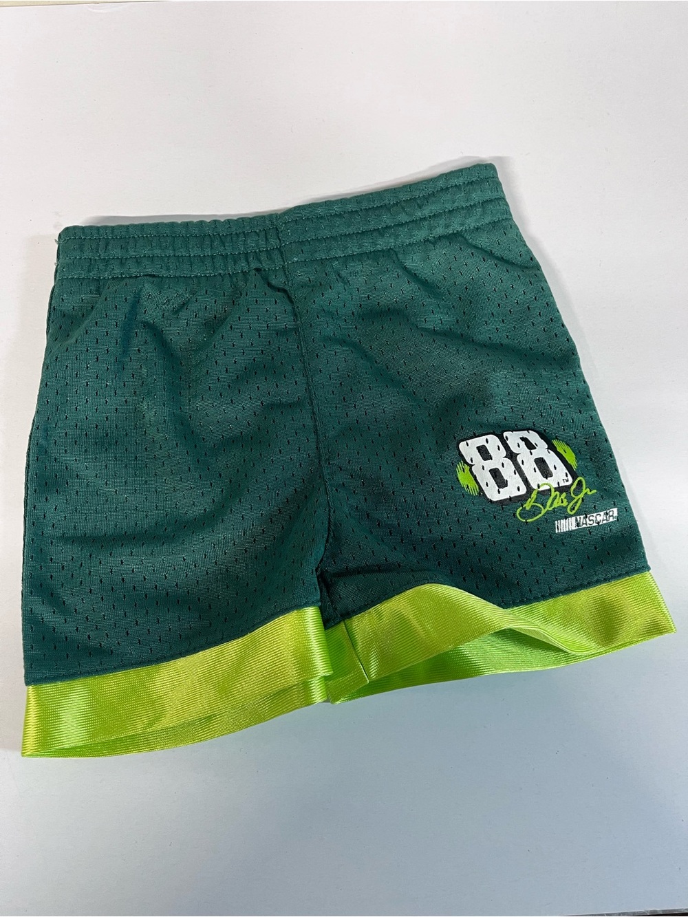 Nascar Green and Lime Infants' Mesh Shorts with Dale Jr # 88 Graphic